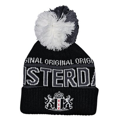 Robin Ruth Fashion Winteraccessoire-set  muts en sjaal  Zwart -Wit-rood