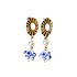 Heinen Delfts blauw Earrings - studs - hearts - Delft blue flowers