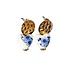 Typisch Hollands Earrings - studs - hearts - Delft blue flower