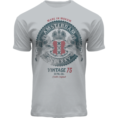 Holland fashion T-Shirt Amsterdam - Hellgrau Vintage