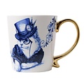 Typisch Hollands Luxury mug - Delft blue (gold handle) - Cat