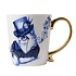 Typisch Hollands Luxe mok - Delfts blauwe  (gouden oor) - Poes