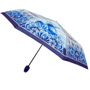 Typisch Hollands Luxe Paraplu Delfts blauwe molens en bloemmotief