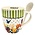 Typisch Hollands Mug with spoon - Green with tulips and butterflies