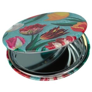 Typisch Hollands Mirror box - Round - Pretty tulips - green
