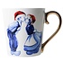 Typisch Hollands Luxuriöser Weihnachtsbecher – Delfter Blau-Optik – Küssendes Paar