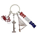 Matix Keychain 4 charms Rotterdam - Silver-colored