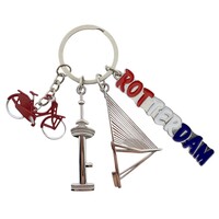 Matix Keyring 4 charms Rotterdam - Silver colored