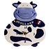 Typisch Hollands Wall clock Cow - blue-white - 15cm