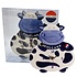 Typisch Hollands Wall clock Cow - blue-white - 15cm