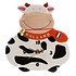 Typisch Hollands Wall clock Cow - black and white - orange