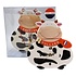 Typisch Hollands Wall clock Cow - black and white - orange