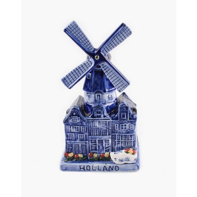 Typisch Hollands Delfts blauwe molen met muziek