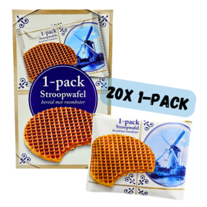 Typisch Hollands Stroopwafel einzeln verpackt - Box - 20 Packungen