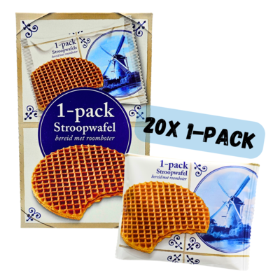 Typisch Hollands Stroopwafel einzeln verpackt - Box - 20 Packungen
