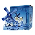 Typisch Hollands Delfter Blau, Holland-Windmühle - Holzschuhe