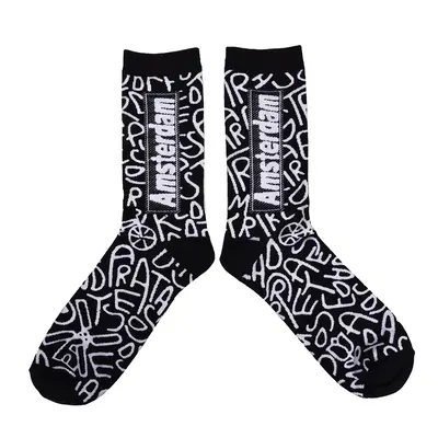 Typisch Hollands Herrensocken schwarz vertikaler Schnitt - Amsterdam