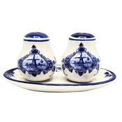 Typisch Hollands Salt and pepper set on tray - Delft Blue