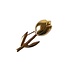 Heinen Delfts blauw Brooch - Tulip - Gold colored - 5 cm