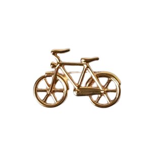 Heinen Delfts blauw Brooch - Bicycle - Gold - 3 cm