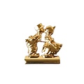 Heinen Delfts blauw Broche - Kissing Couple - 4.5cm