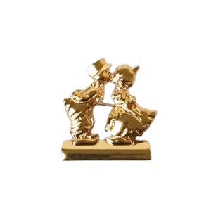 Heinen Delfts blauw Brooch - Kissing Couple - 4.5cm