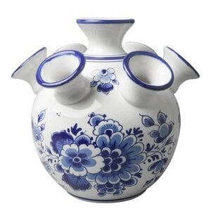 Heinen Delfts blauw Tulpenvase - Blumendekoration - Flacher Boden