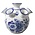 Heinen Delfts blauw Tulip vase - flower decoration - Flat bottom