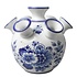 Heinen Delfts blauw Tulip vase - flower decoration - Flat bottom