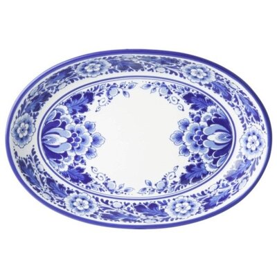 Heinen Delfts blauw Delfts blauwe schaal - Bloemmotief