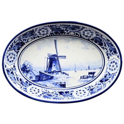 Heinen Delfts blauw Delfter blaue Schale - Mühlenlandschaft