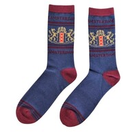 Typisch Hollands Herrensocken - Denim/Burgund Amsterdam Größe 41-46