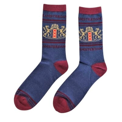 Typisch Hollands Herrensocken - Denim/Bordeaux Amsterdam