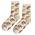 Typisch Hollands Damessokken - Fietsen - classic - beige met fietsen - bruin en oker
