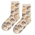 Typisch Hollands Damensocken – Radfahren – klassisch – Beige mit Fahrrädern – Braun und Ocker
