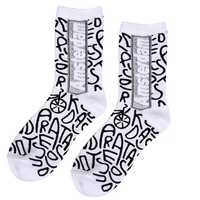 Typisch Hollands Damensocken – Amsterdam – Vertikal – Weiß/Schwarz