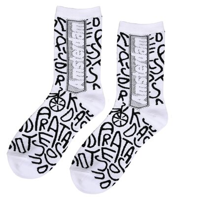 Typisch Hollands Damensocken – Amsterdam – Vertikal – Weiß/Schwarz