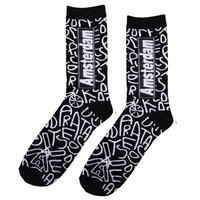 Typisch Hollands Men's socks black - vertical cut - Amsterdam