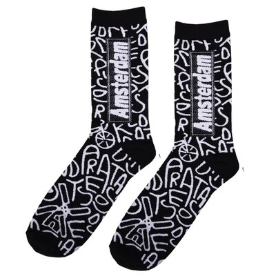 Typisch Hollands Men's socks black vertical cut - Amsterdam