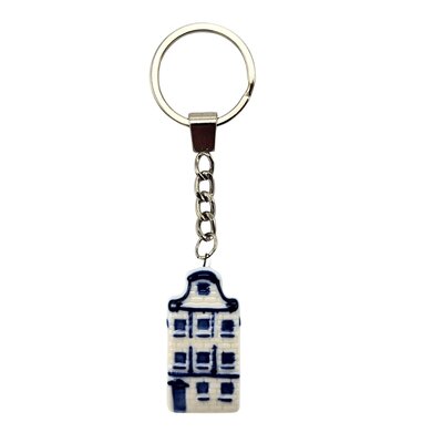 Typisch Hollands Keyring - Delft blue house - ceramic
