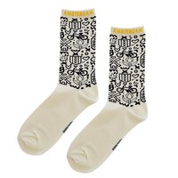 Typisch Hollands Herrensocken – Radfahren – Weiß mit schwarzen Symbolen Amsterdam
