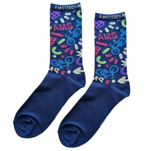 Typisch Hollands Men's socks - blue - bicycles Amsterdam