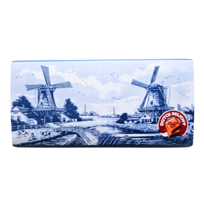 Typisch Hollands Schokoriegel - Milch - in Delfter blauer Geschenkverpackung.