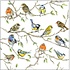 Typisch Hollands Napkins Dutch birds Chickadees, Sparrows and finches on twigs