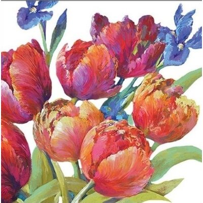 Typisch Hollands Holland napkins with tulips and irises - colorful - painting