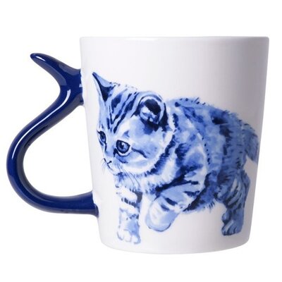 Typisch Hollands Mok Kattenstaart - Speels - Delfts blauw - Keramiek