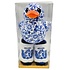 Heinen Delfts blauw Baby-geschenk-set Eend Delfts blauw en babyslofjes