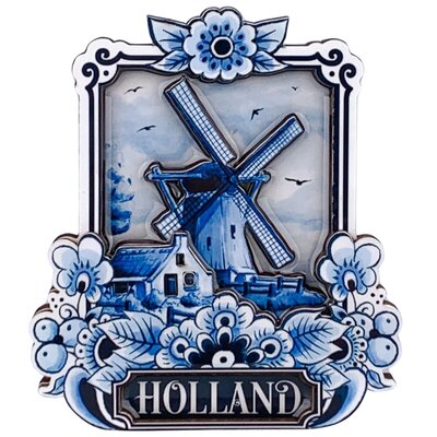 Typisch Hollands Magnet Delft blue Holland mill