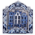 Typisch Hollands Magnet Delft Blau Amsterdam - Giebelhäuser