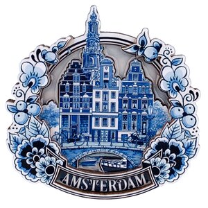 Matix Magnet Delft Blau Amsterdam - Giebelhäuser - oval
